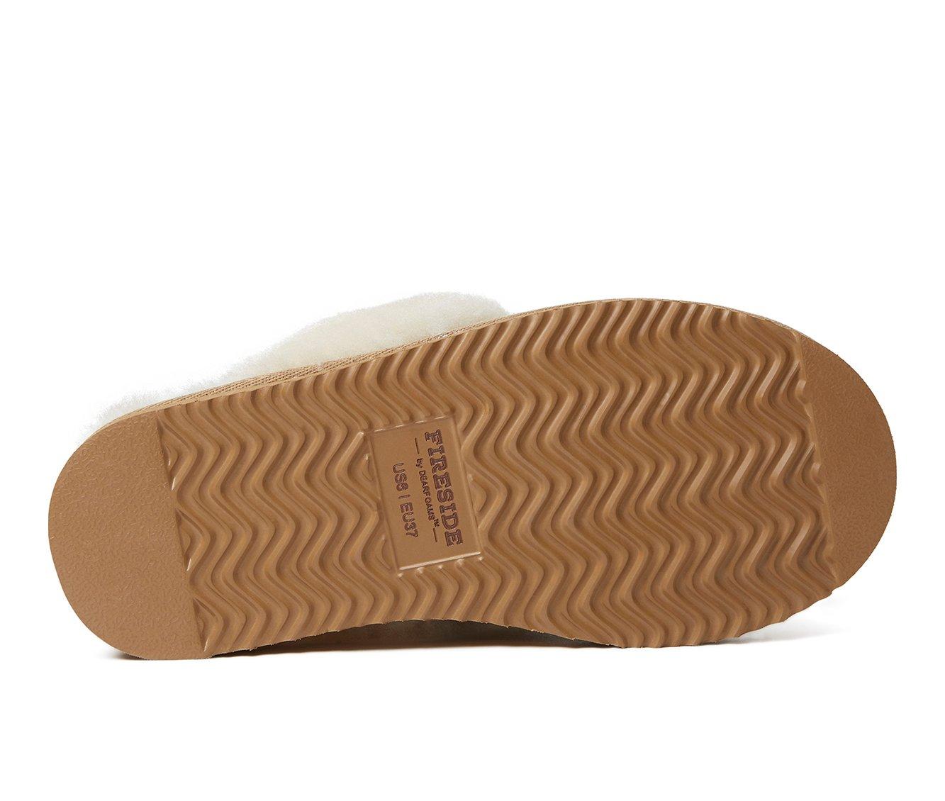 Fireside by Dearfoams Women's Sydney Genuine Sherling Scuff Slippers