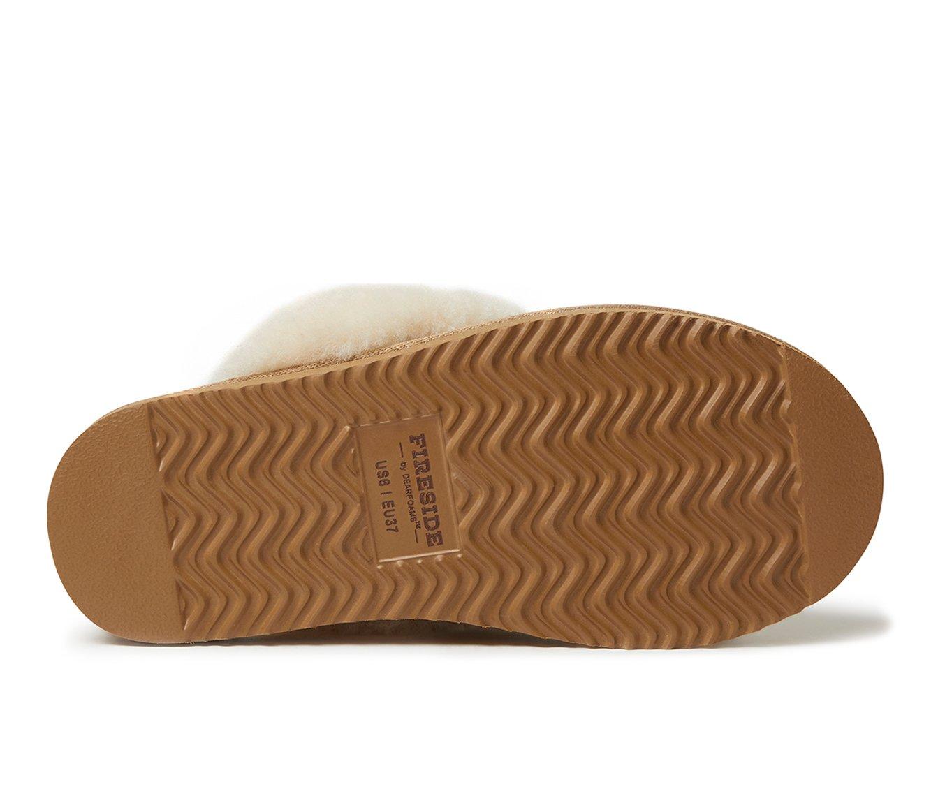 Fireside by Dearfoams Women's Sydney Genuine Sherling Scuff Slippers