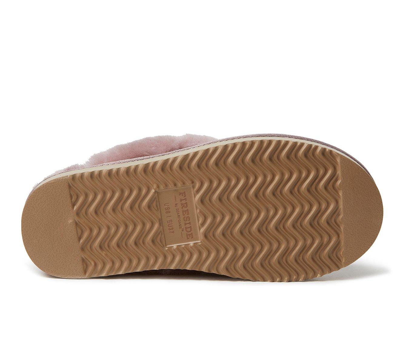 Fireside by Dearfoams Women's Sydney Genuine Sherling Scuff Slippers