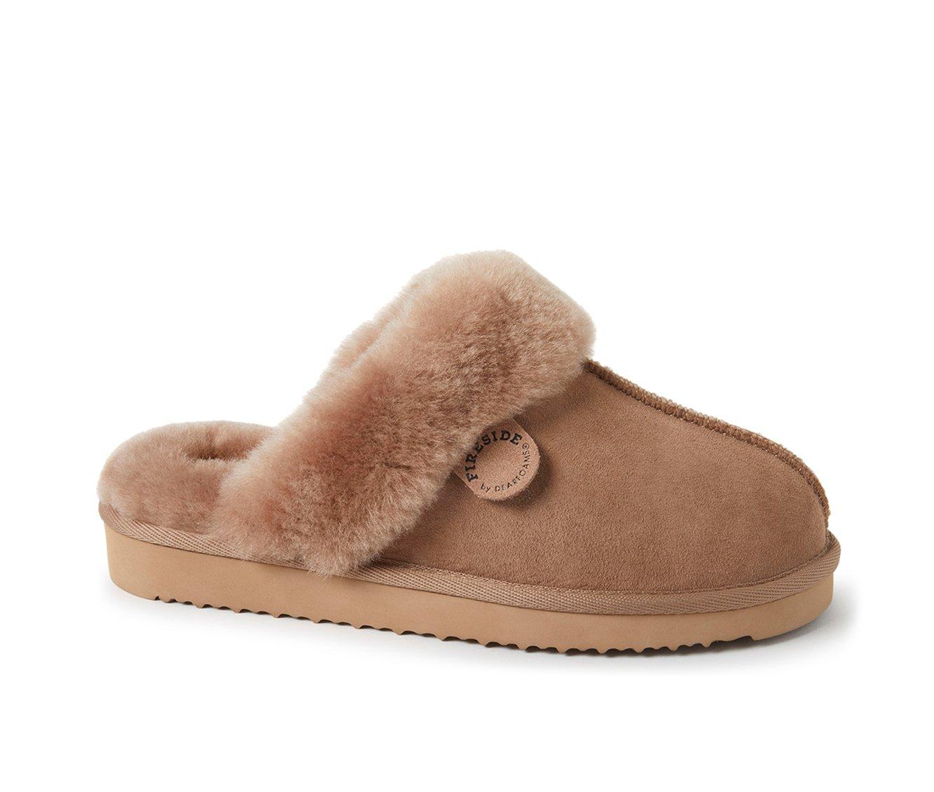 Fireside by Dearfoams Women's Sydney Genuine Sherling Scuff Slippers