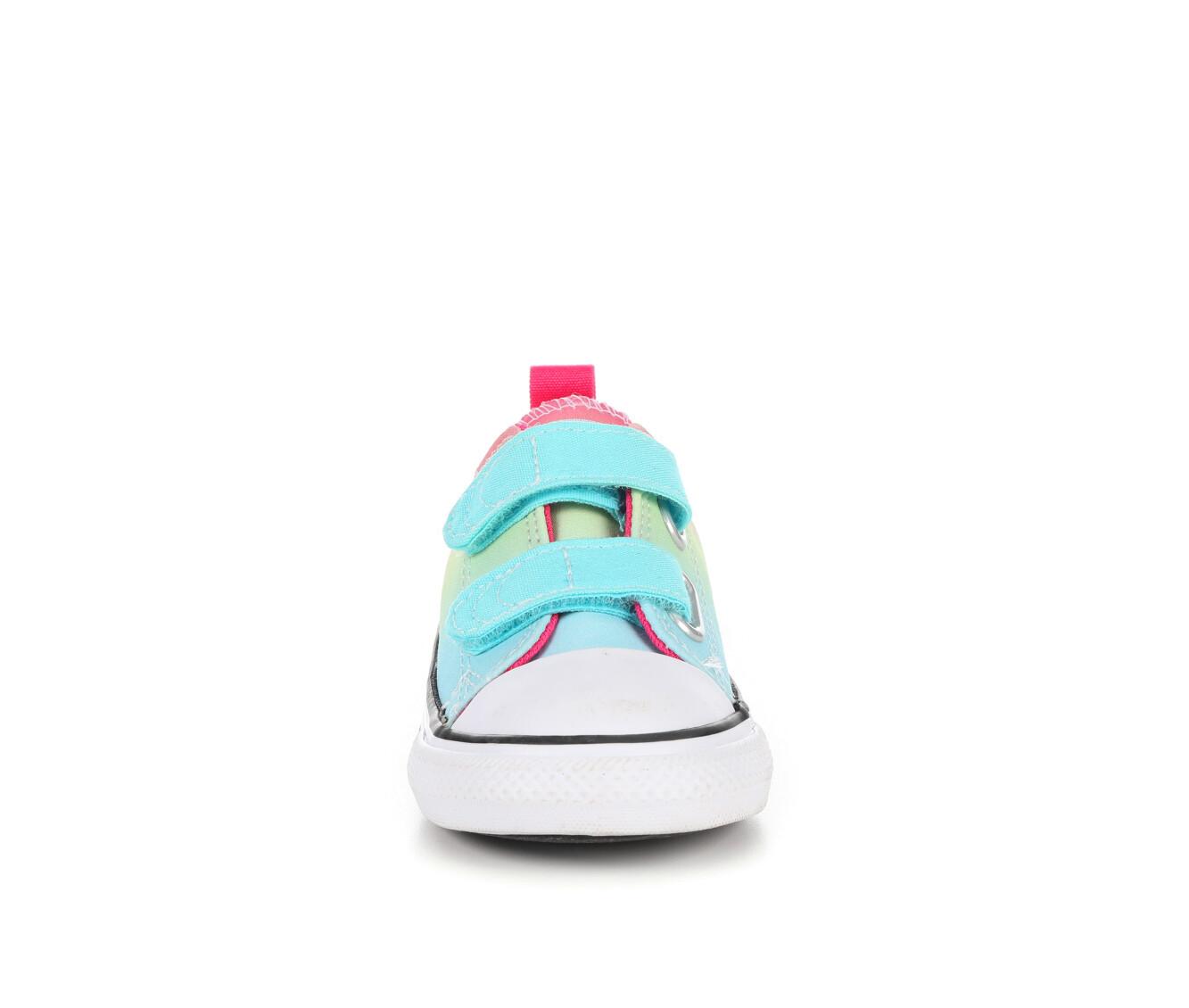 Girls Converse Chuck Taylor All Star 2V Ox Sneakers in Cyan Chaos Fuchsia Size 6 Toddler