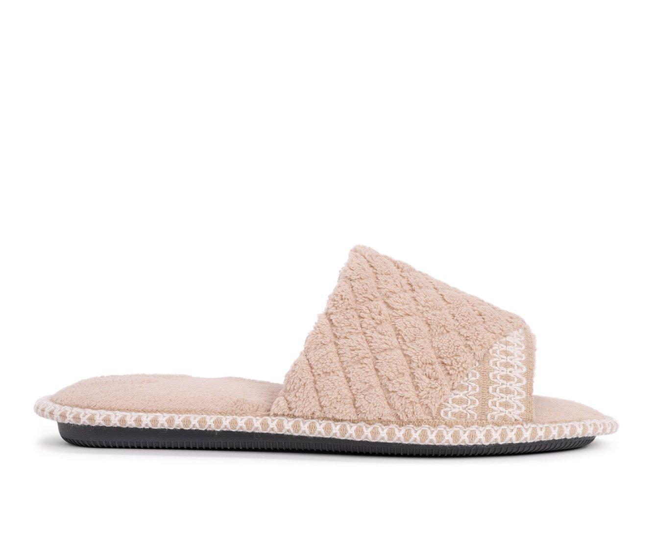 MUK LUKS Sally Micro Chenille Open Toe Scuff Slippers