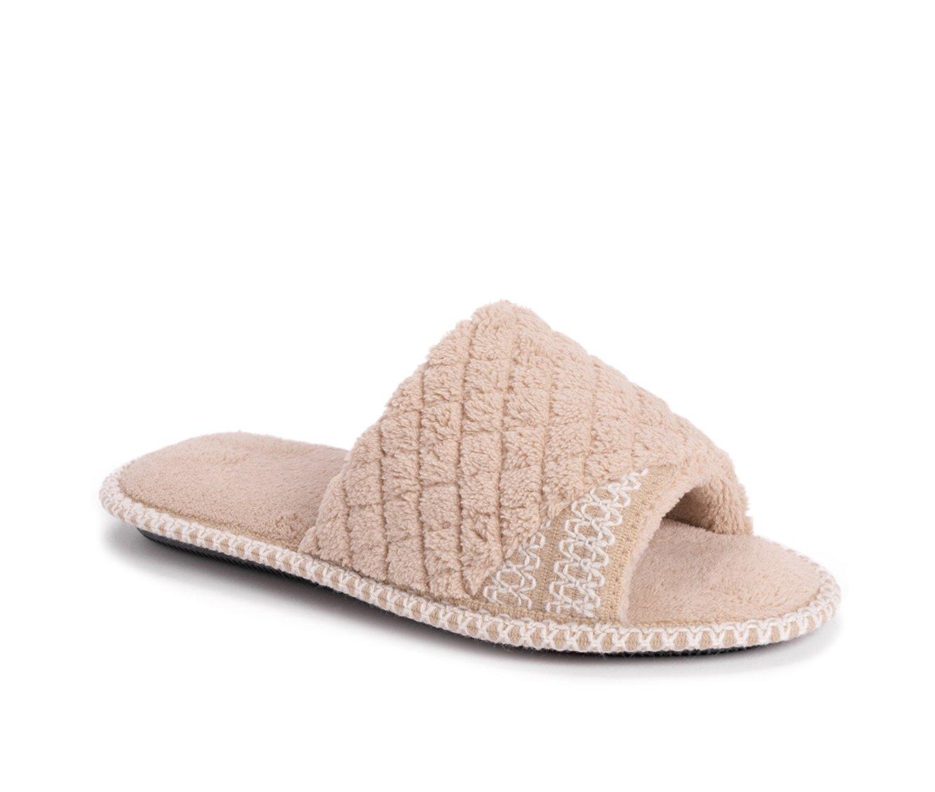 MUK LUKS Sally Micro Chenille Open Toe Scuff Slippers