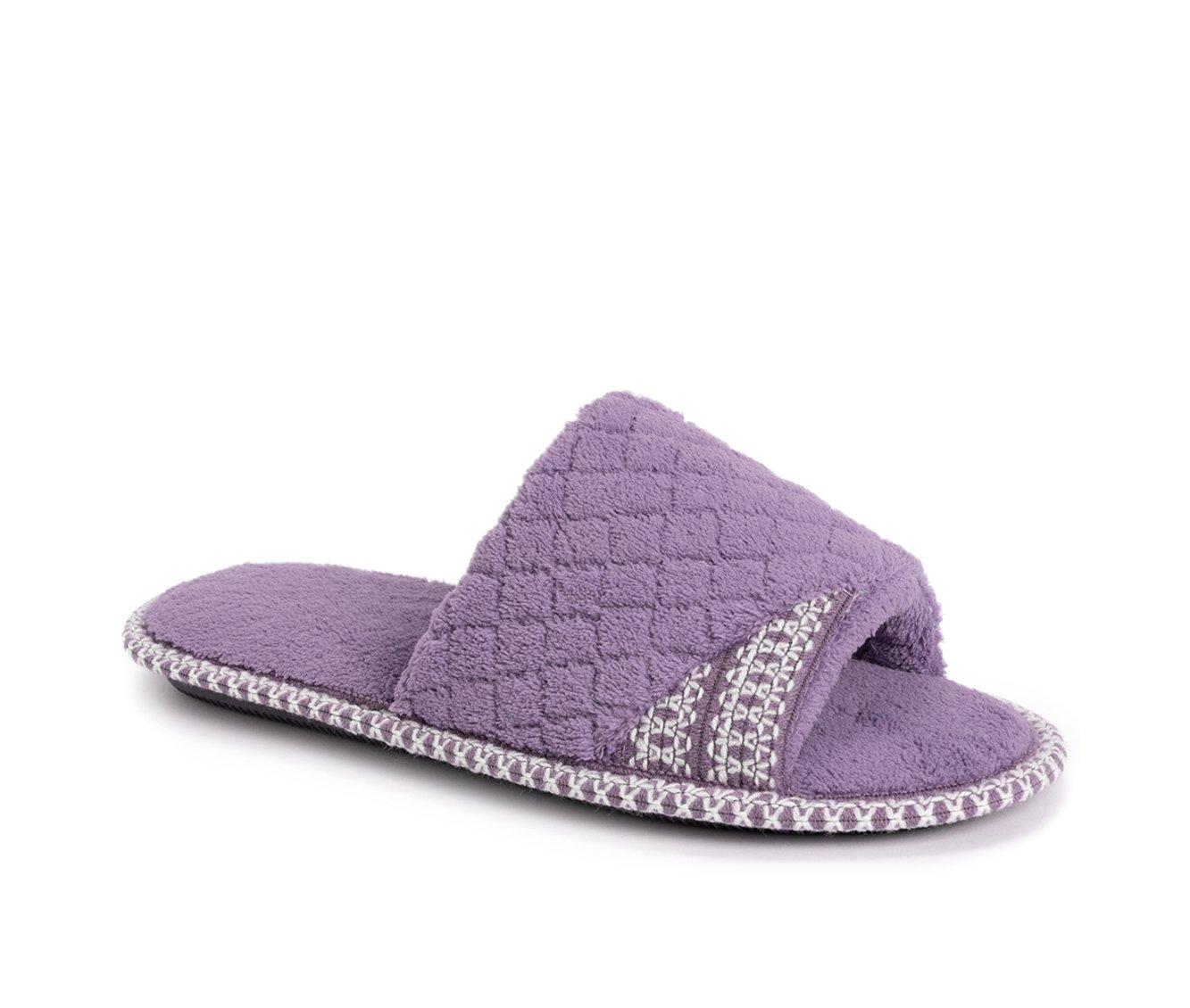 MUK LUKS Sally Micro Chenille Open Toe Scuff Slippers