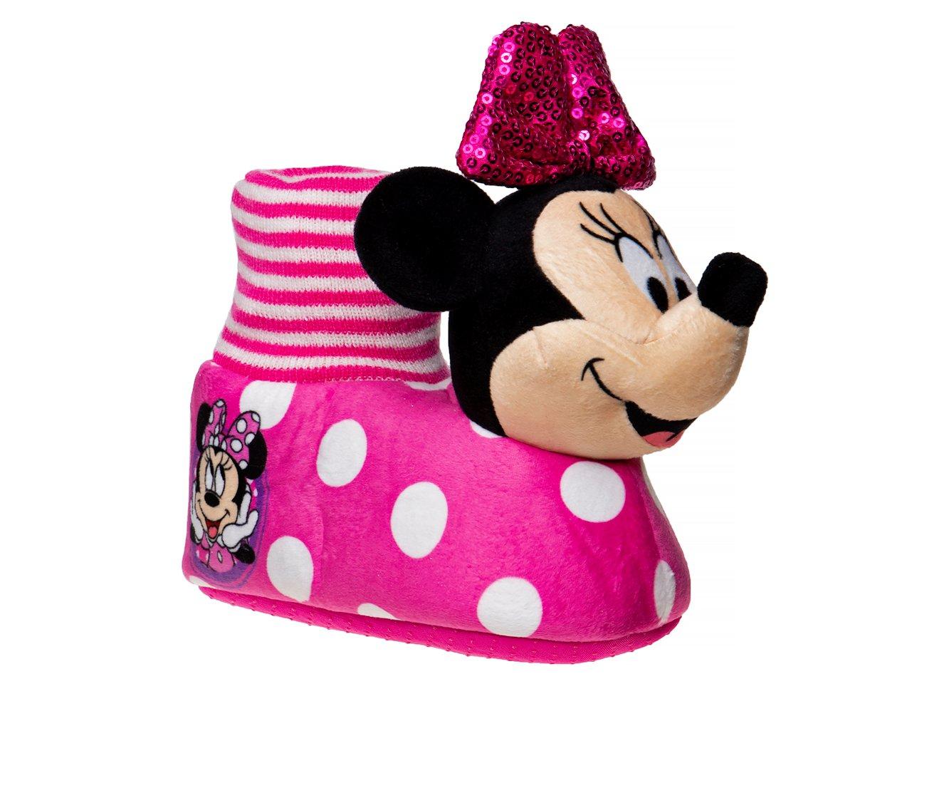 Disney Toddler & Little Kid Minnie Mouse Dot Bootie Slippers