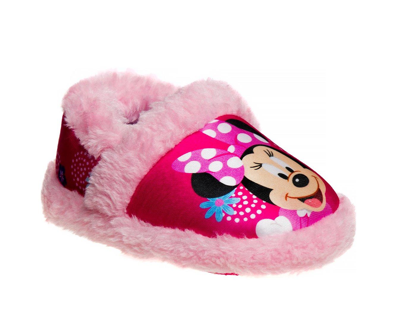 Disney Toddler & Little Kid Minnie Mouse Furry Slip-On Slippers