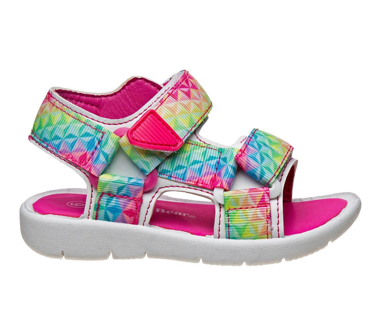 Girls' Rugged Bear Toddler RB88856H Rainbow Adjustable Sandals