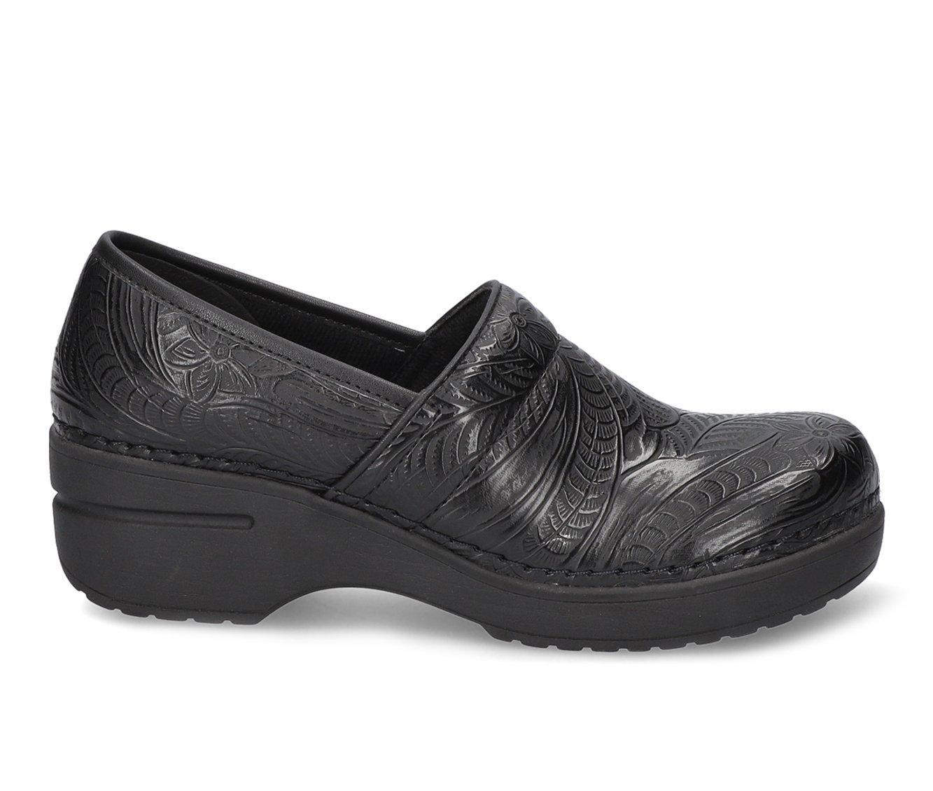 Women's Easy Works by Easy Street Lead Black Tooled Slip-Resistant Clogs