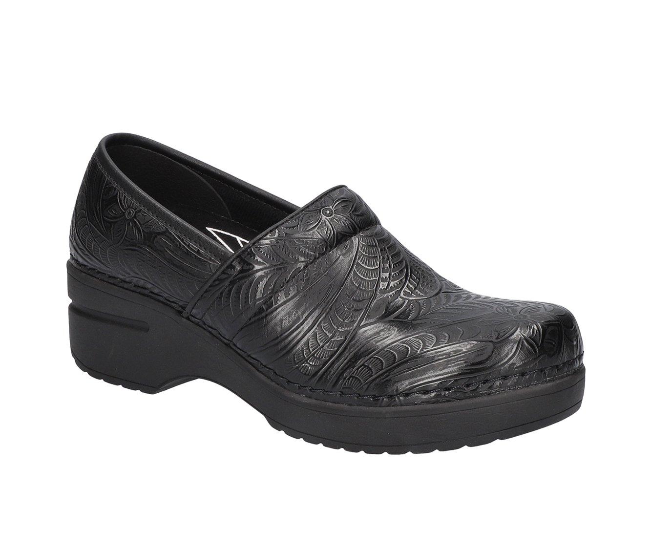 Women's Easy Works by Easy Street Lead Black Tooled Slip-Resistant Clogs