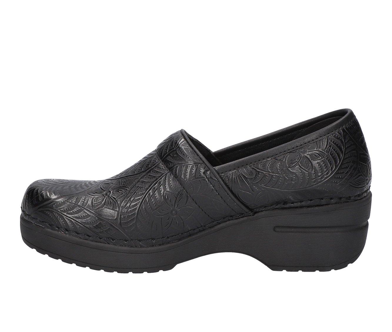 Women's Easy Works by Easy Street Lead Black Tooled Slip-Resistant Clogs