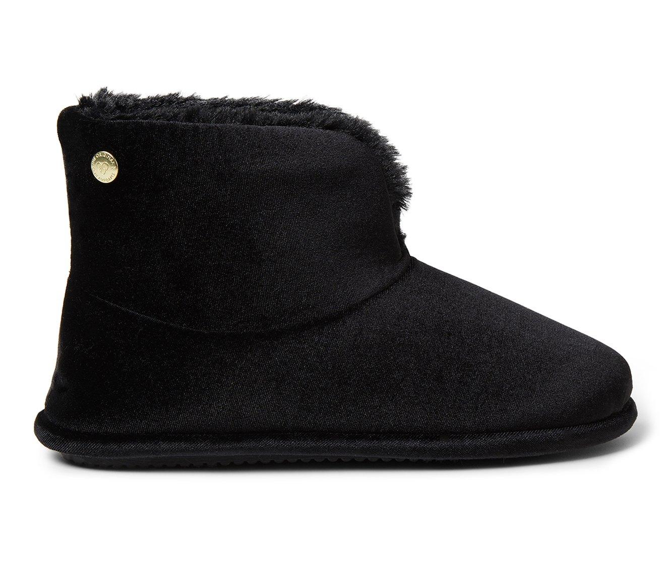 dearfoam black bootie slippers