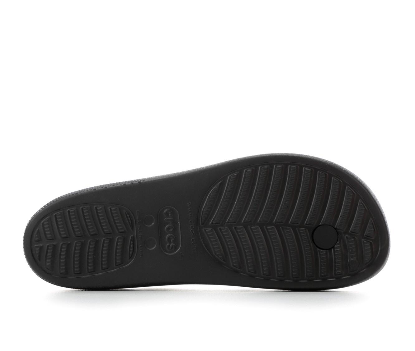 Womens Black Crocs Classic Platform Flip Sandals