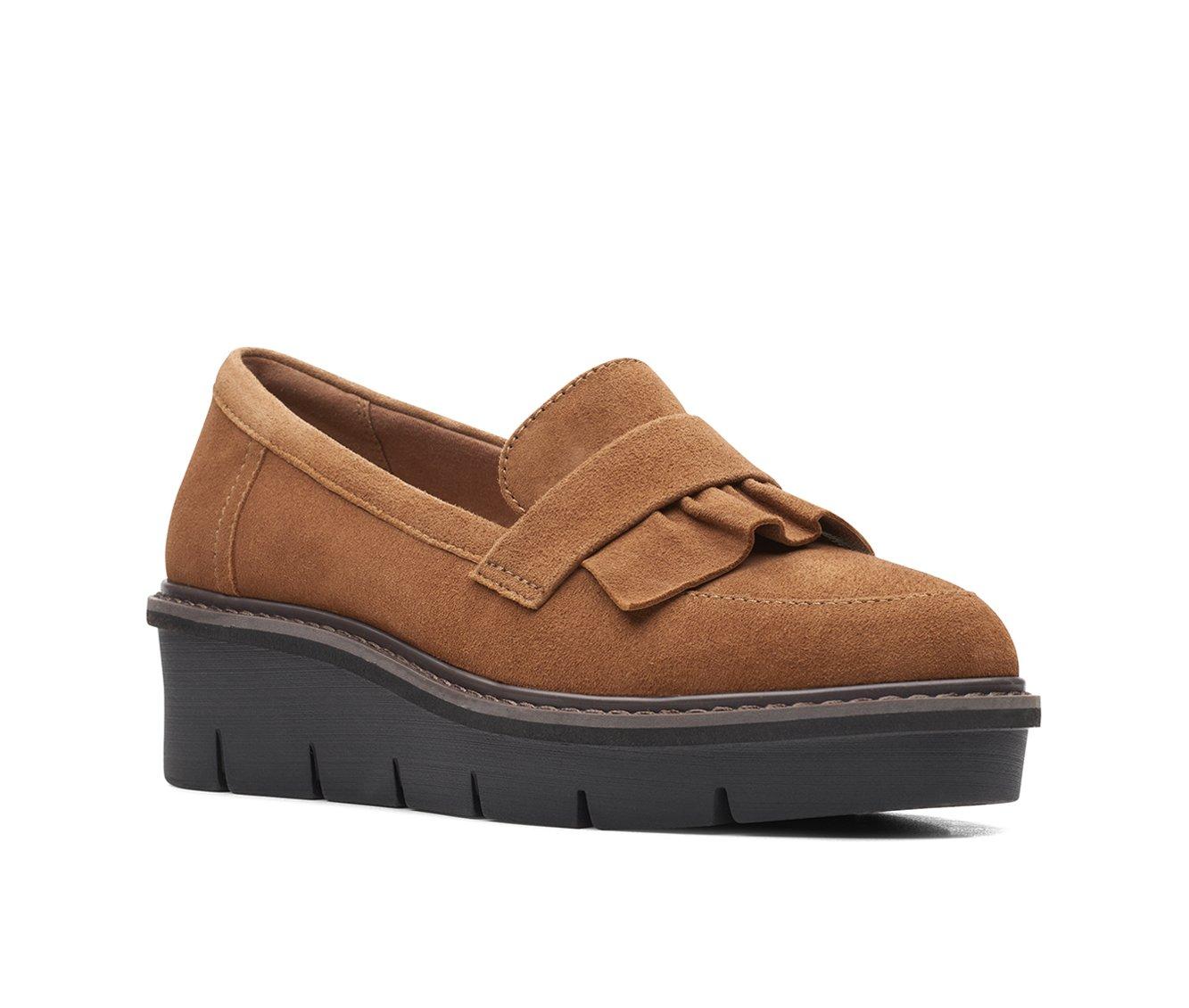 clarks wedge loafers