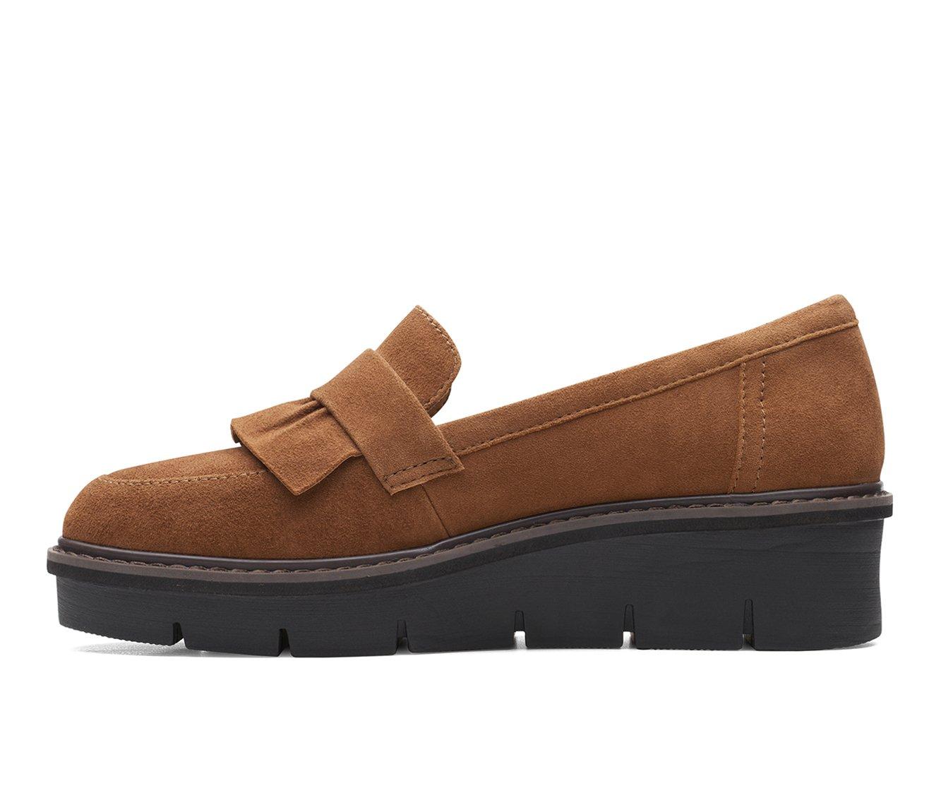 clarks wedge loafers