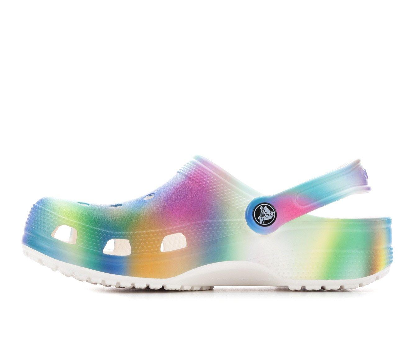 Rainbow deals crocs adults