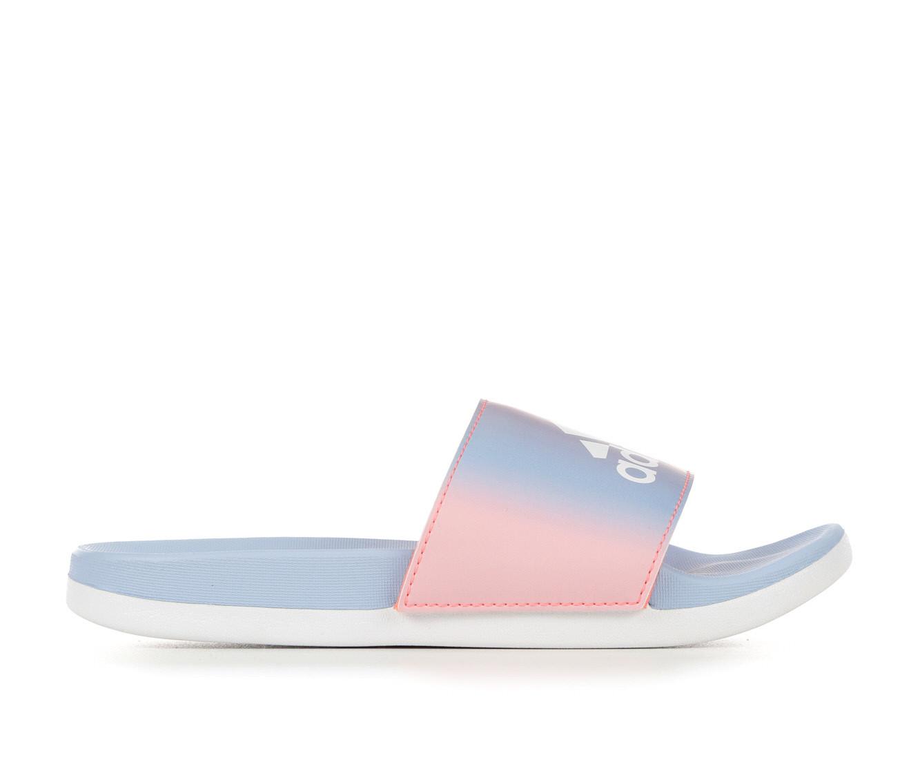 Girls' Adidas Little Kid & Big Kid Adilette Comfort Print Sport Slides