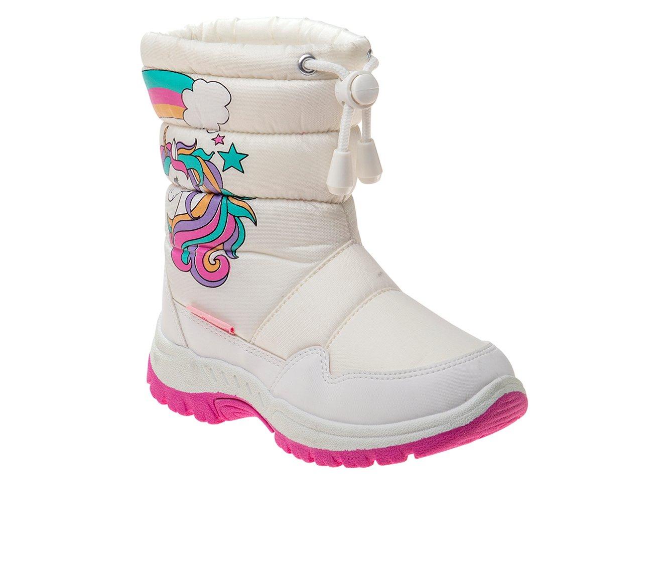 Girls' Rugged Bear Toddler & Little Kid Unicorn Stars and Rainbow Snow Boots