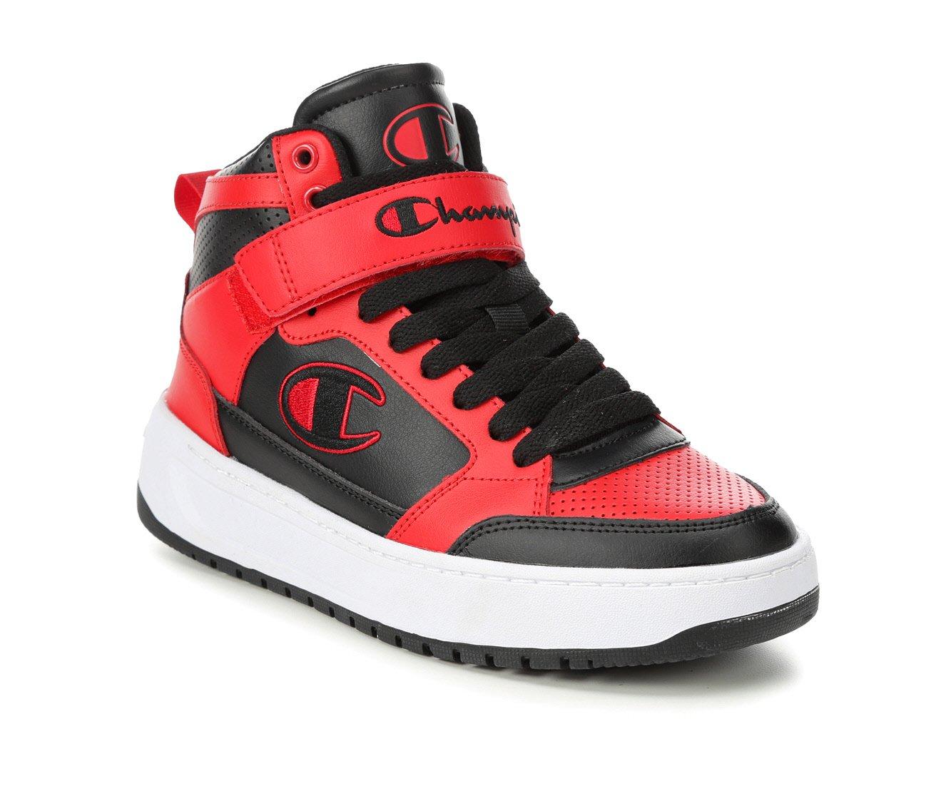 Champion Men s Boys Big Kid Drome Power High Top Sneakers Black White Red Size 3.5 Big Kid