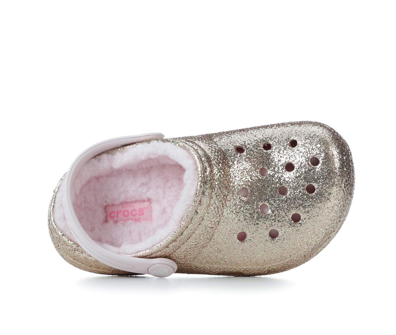 Girls' Crocs Little Kid & Big Kid Classic Glitter Lined Clogs | Shoe ...