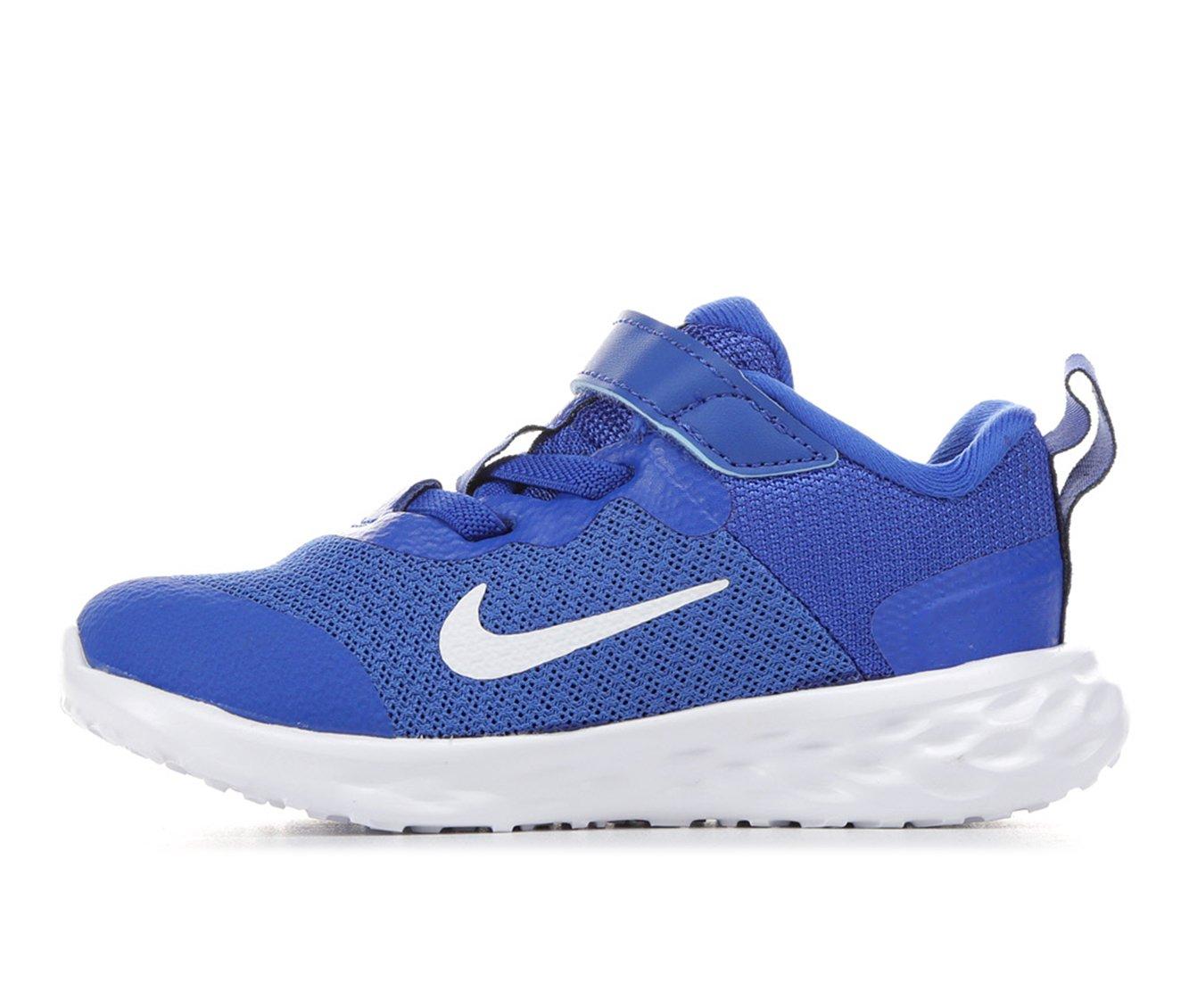 Nike Revolution 3 Blue & White Low Top Youth Athletic Running Shoes