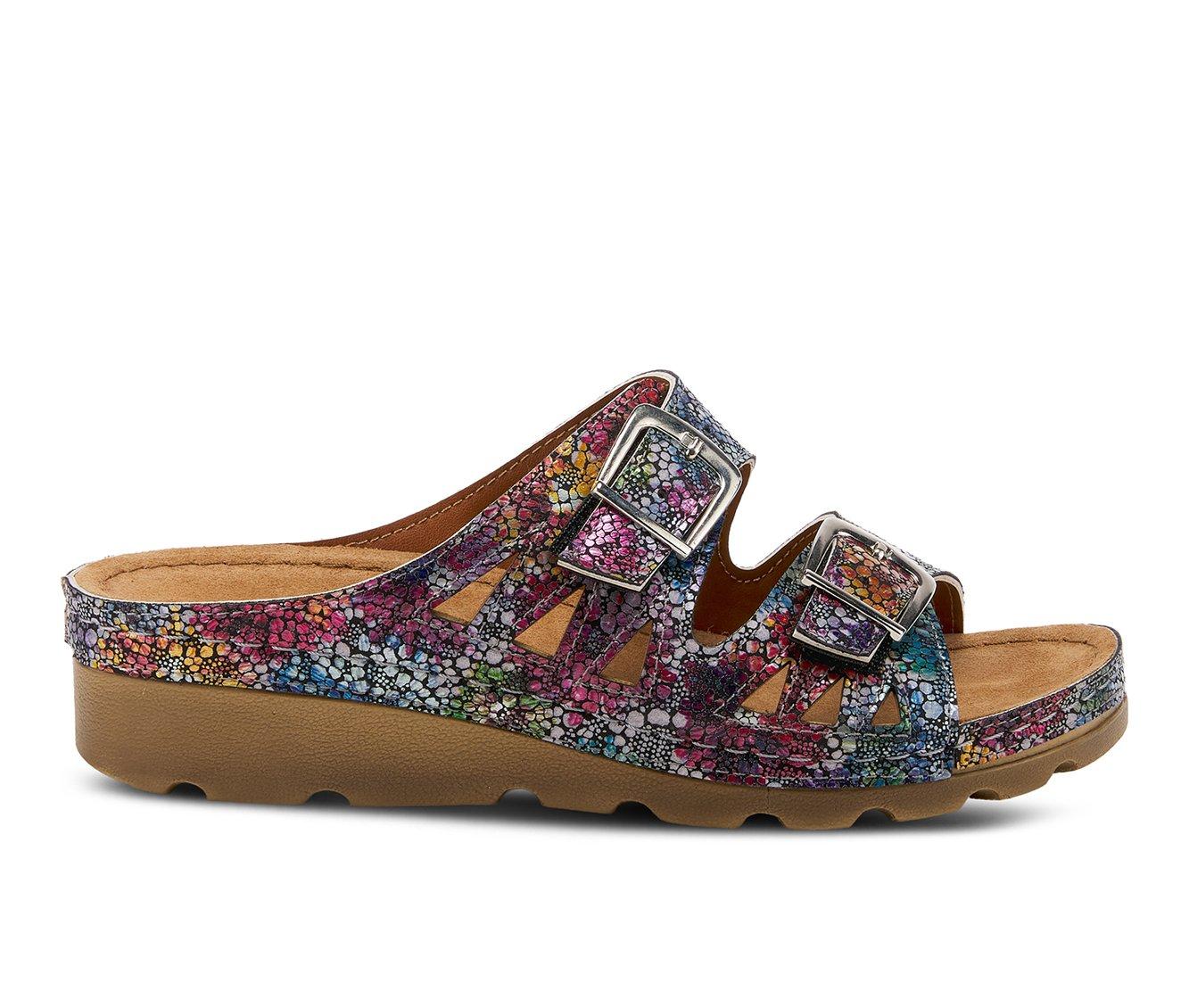 Flexus Women's GEOVANI Rhinestone Slides - Sporty Sandals With Cushioned Footbed