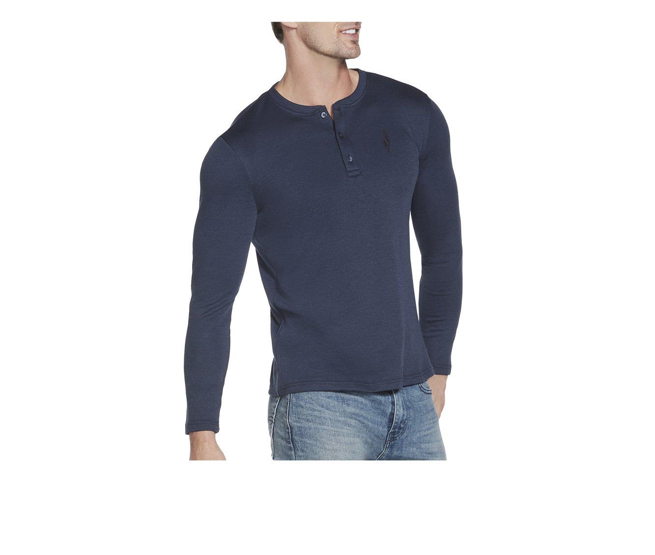 Skechers Go Apparel Men's Go Knit Pique Henley Long Sleeve Shirt