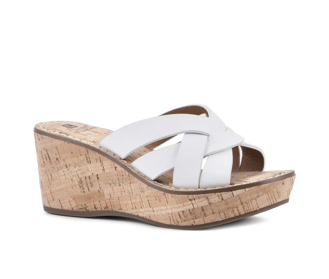 White mountain cork cheap wedge sandals