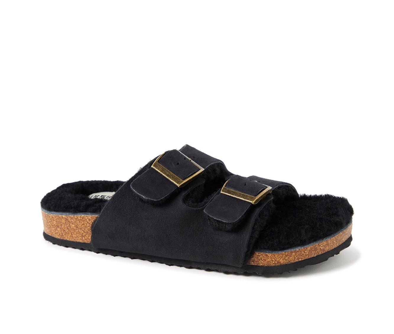 Fireside by Dearfoams Women's Tanworth Genuine Sherling Slide Footbed Sandals