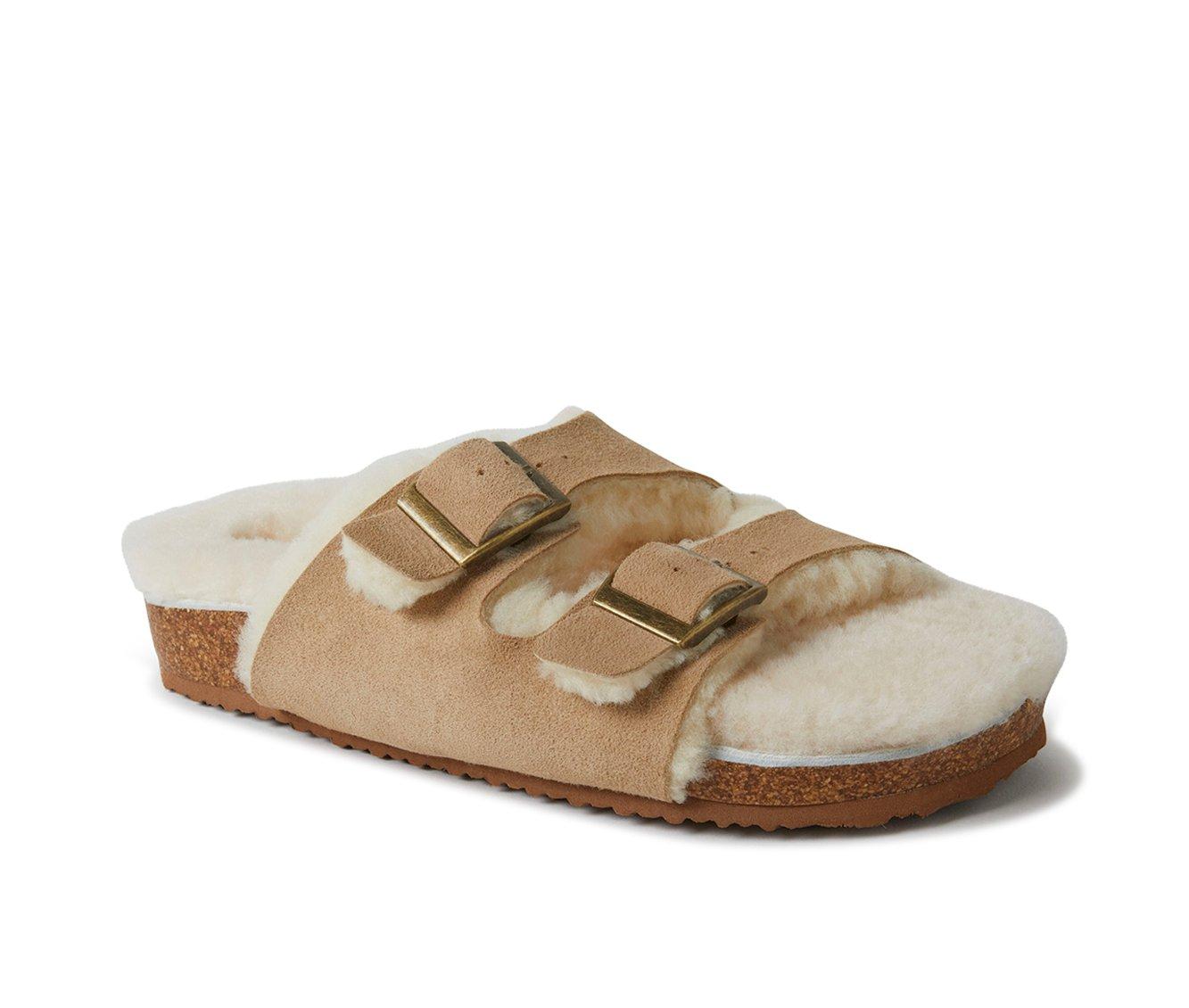 Fireside by Dearfoams Women's Tanworth Genuine Sherling Slide Footbed Sandals