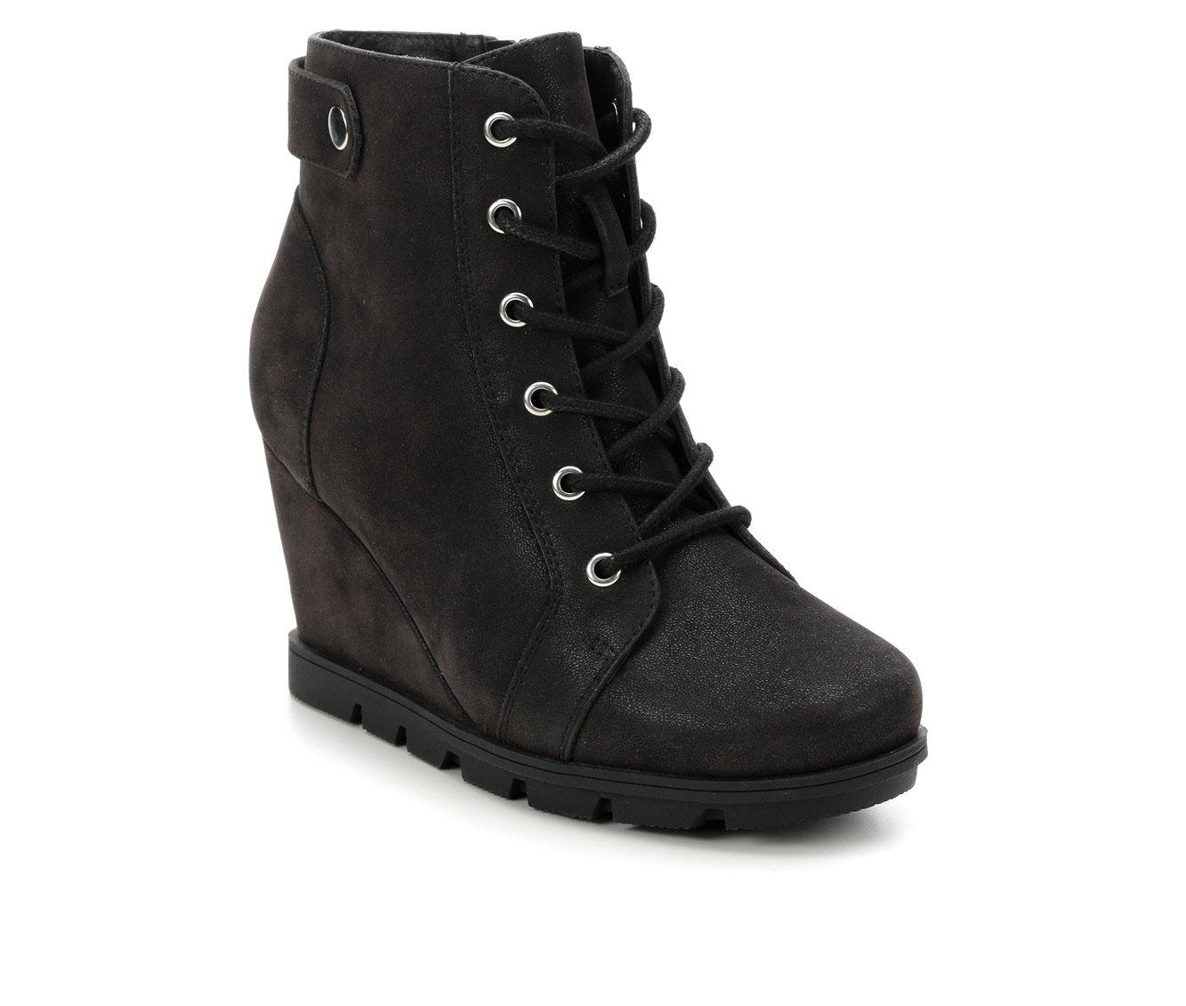 Womens boots wedge outlet heel