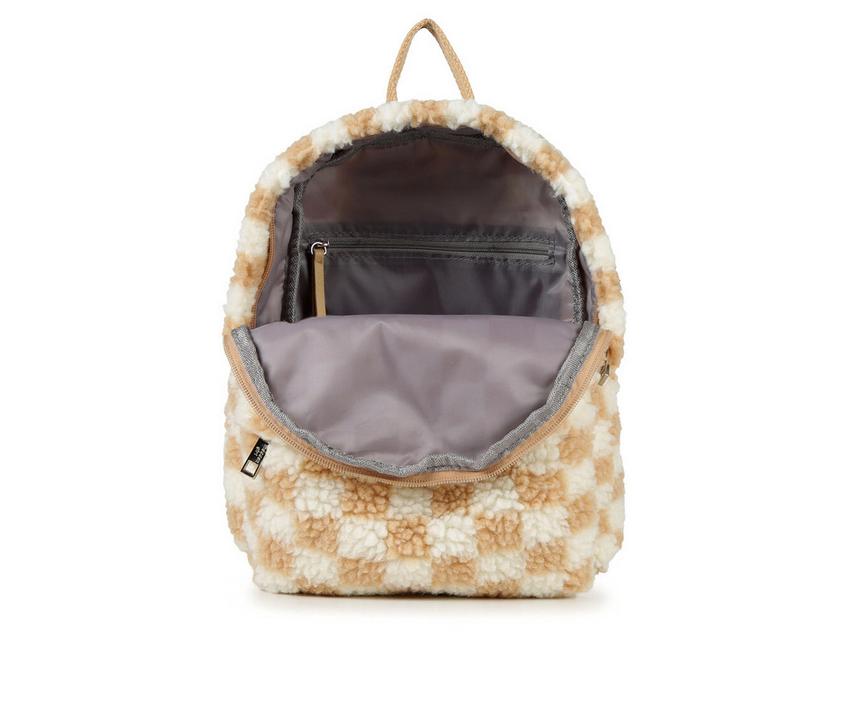 Madden Girl Sherpa Mini Checkered Backpack