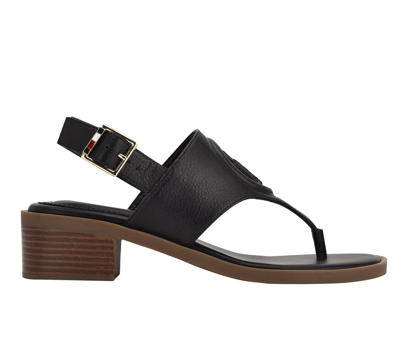 Tommy hilfiger feminine discount leather flat sandal