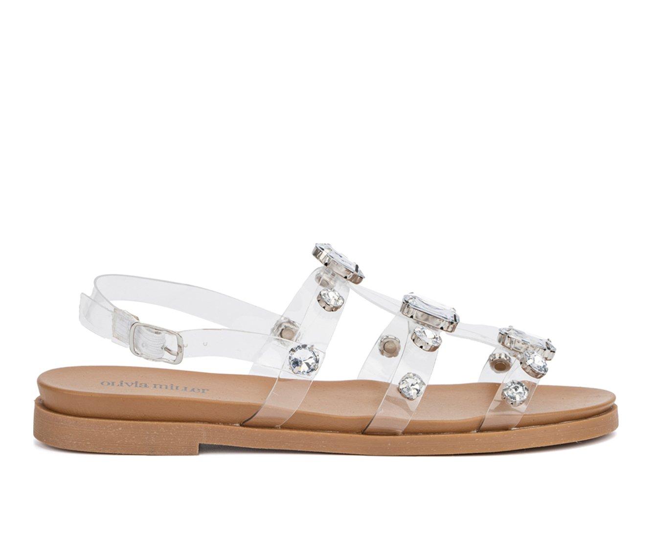 Women s Olivia Miller Crystal Clear Sandals