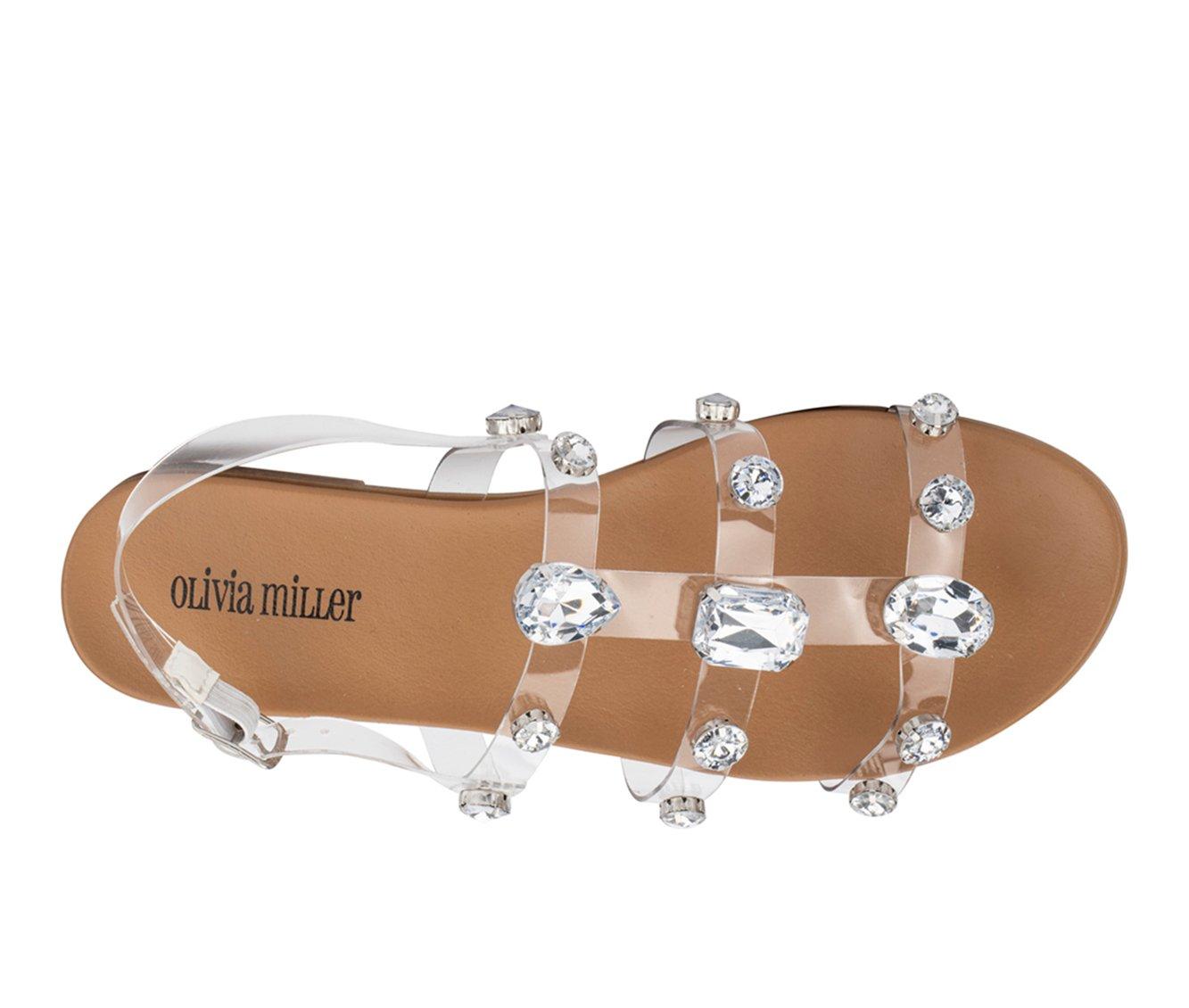 Olivia Miller Women s Crystal Clear Sandals 9 Clear