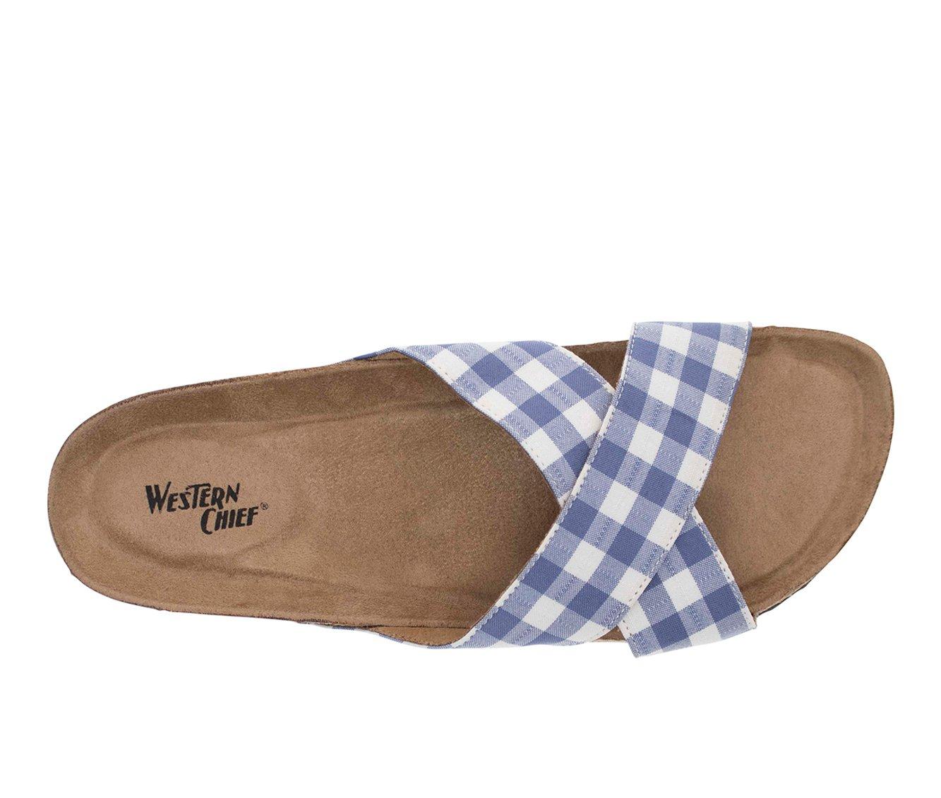 Women's Western Chief Gingham Sophie Cross Footbed Sandals