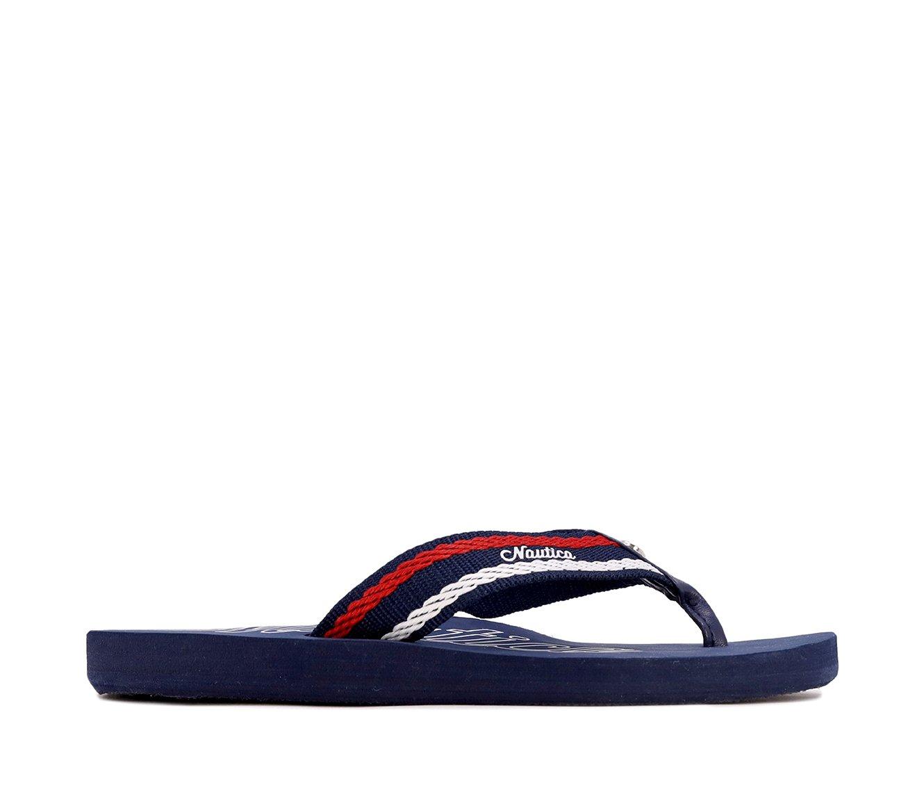 Women's Nautica White Dune Webbing Flip-Flops