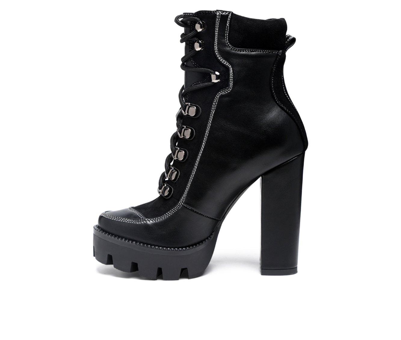 Women's London Rag Yeti Lace Up Heeled Moto Booties