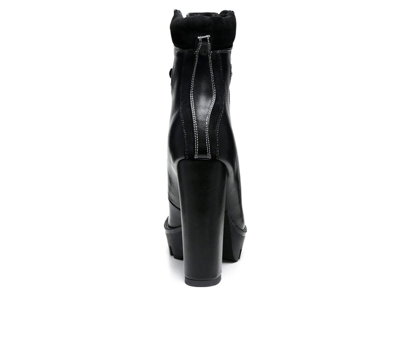 Women's London Rag Yeti Lace Up Heeled Moto Booties