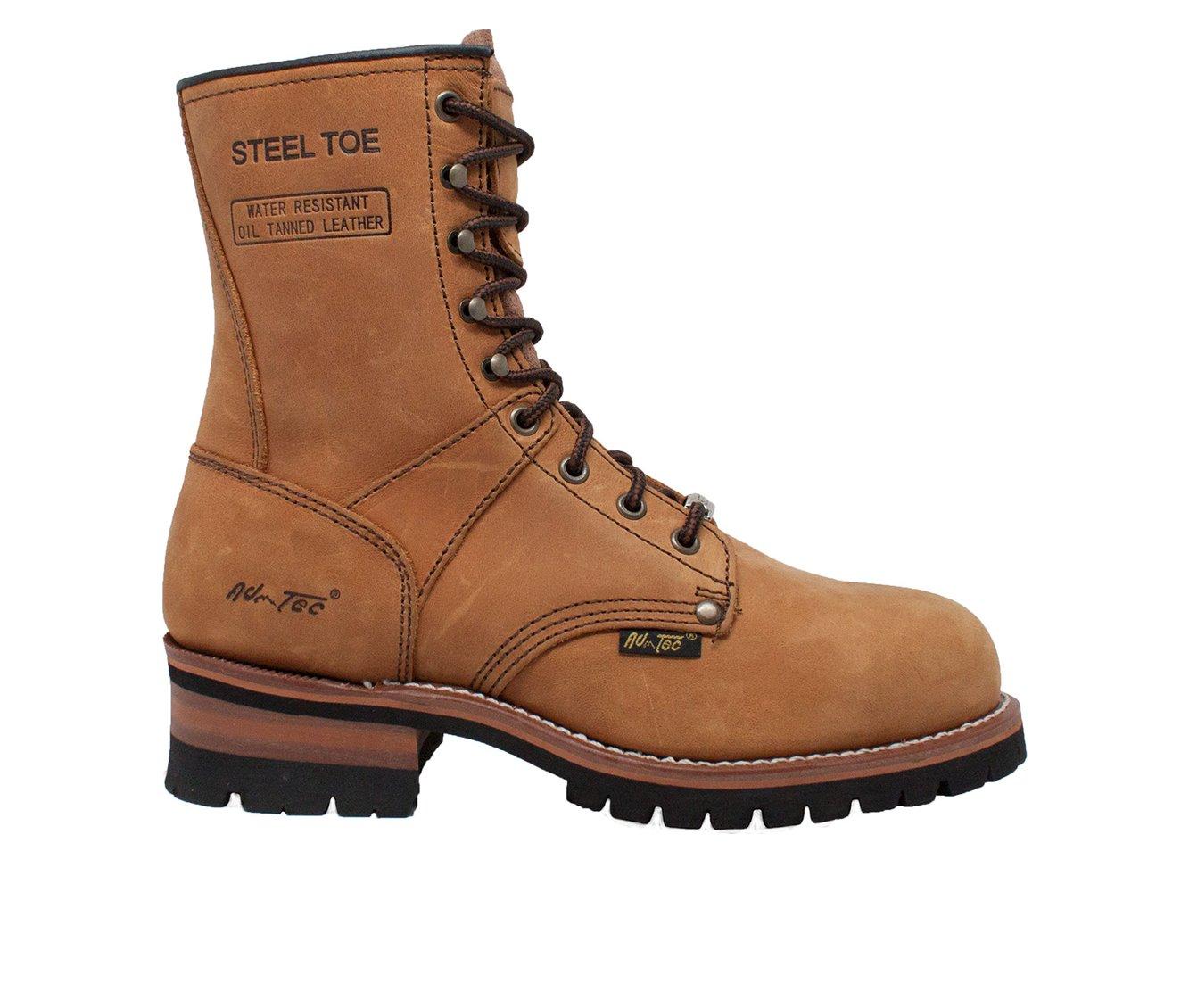 Men's AdTec 9" Steel Toe Logger Work Boots