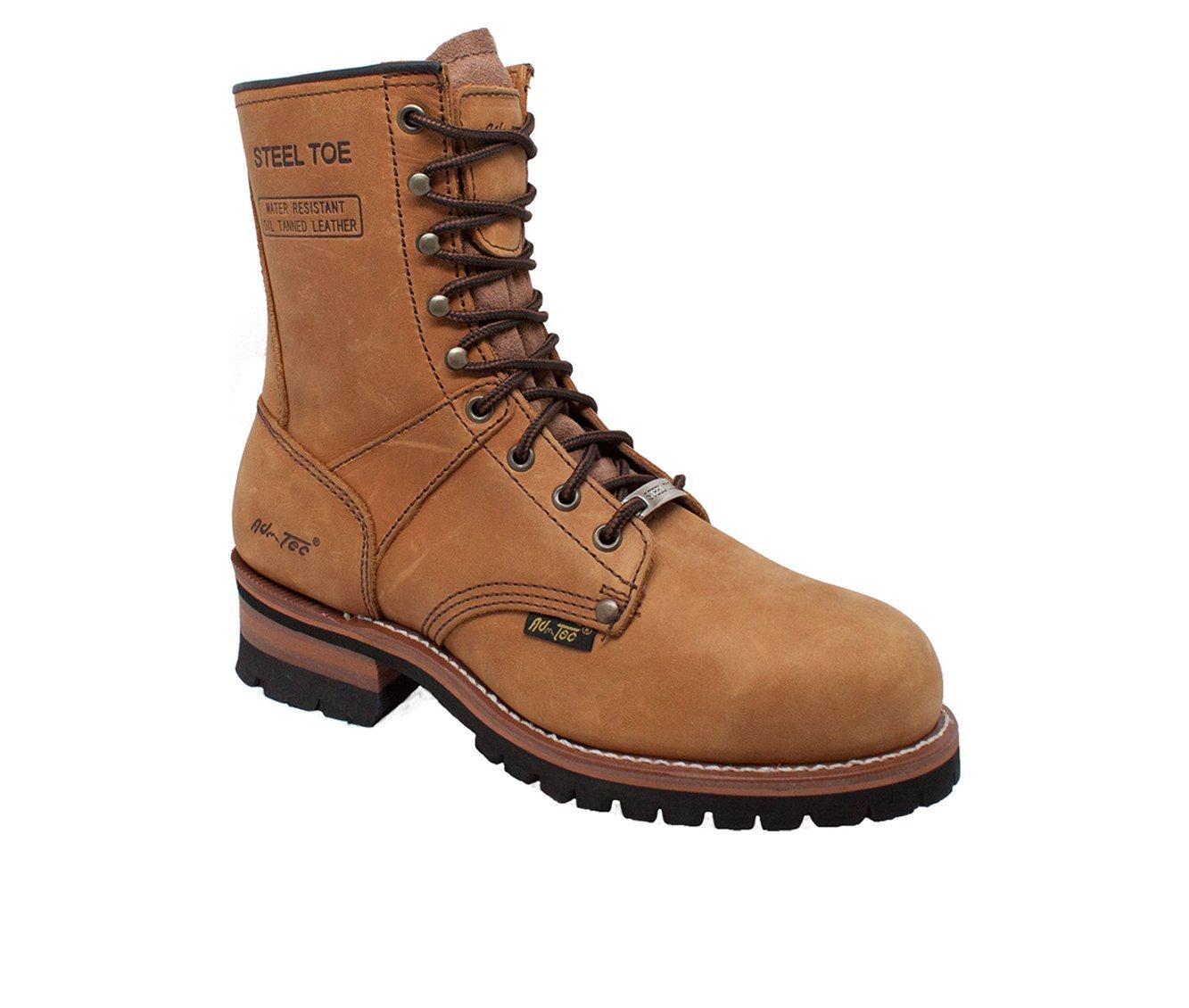 Men's AdTec 9" Steel Toe Logger Work Boots