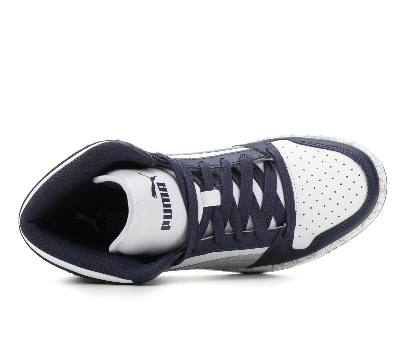 Boys' Puma Big Kid Rebound Lay Up Mid Marble Basketball Sneakers