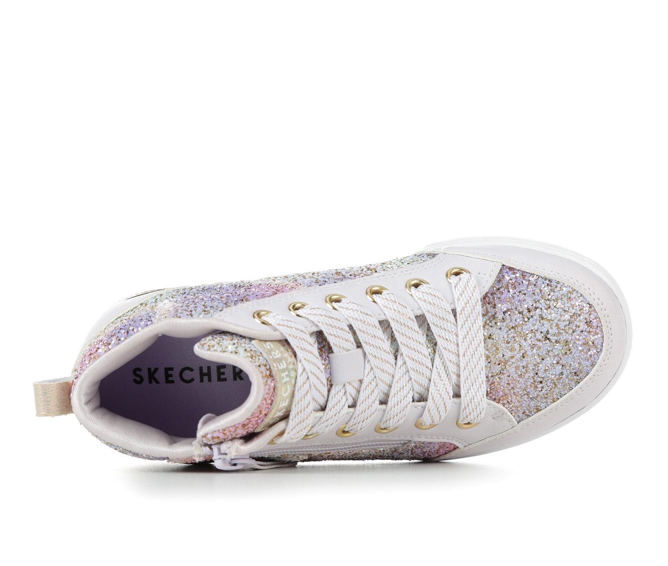 Skechers Girls Shoutouts-Shine ON Sneaker, Lavender,5