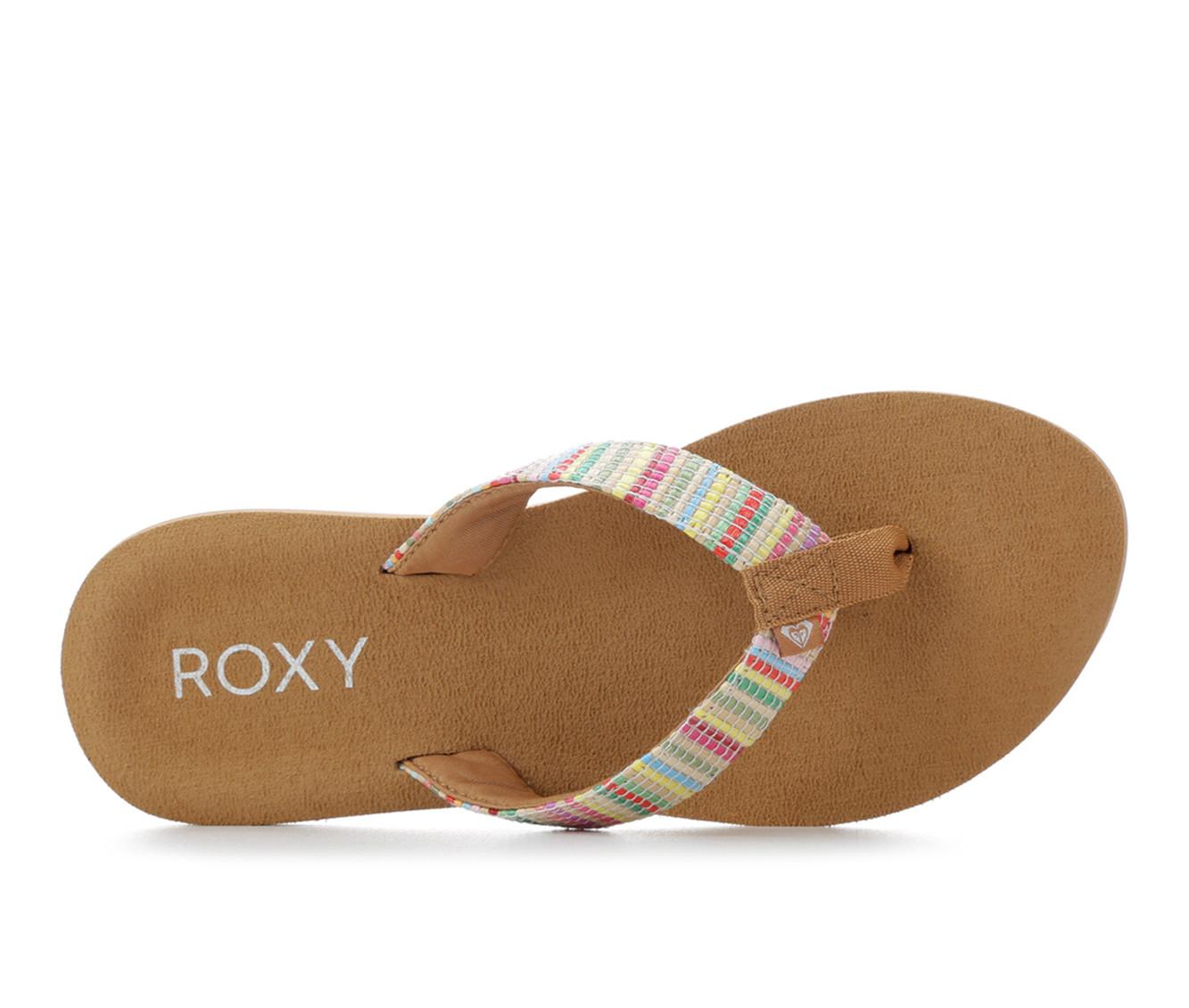 Women s Roxy Tidepool Raffia Flip Flops Shoe Carnival