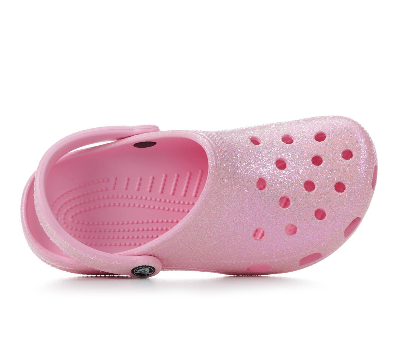 Glitter 2024 pink crocs