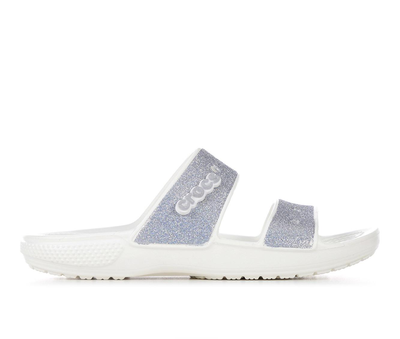 Silver cheap crocs sandals