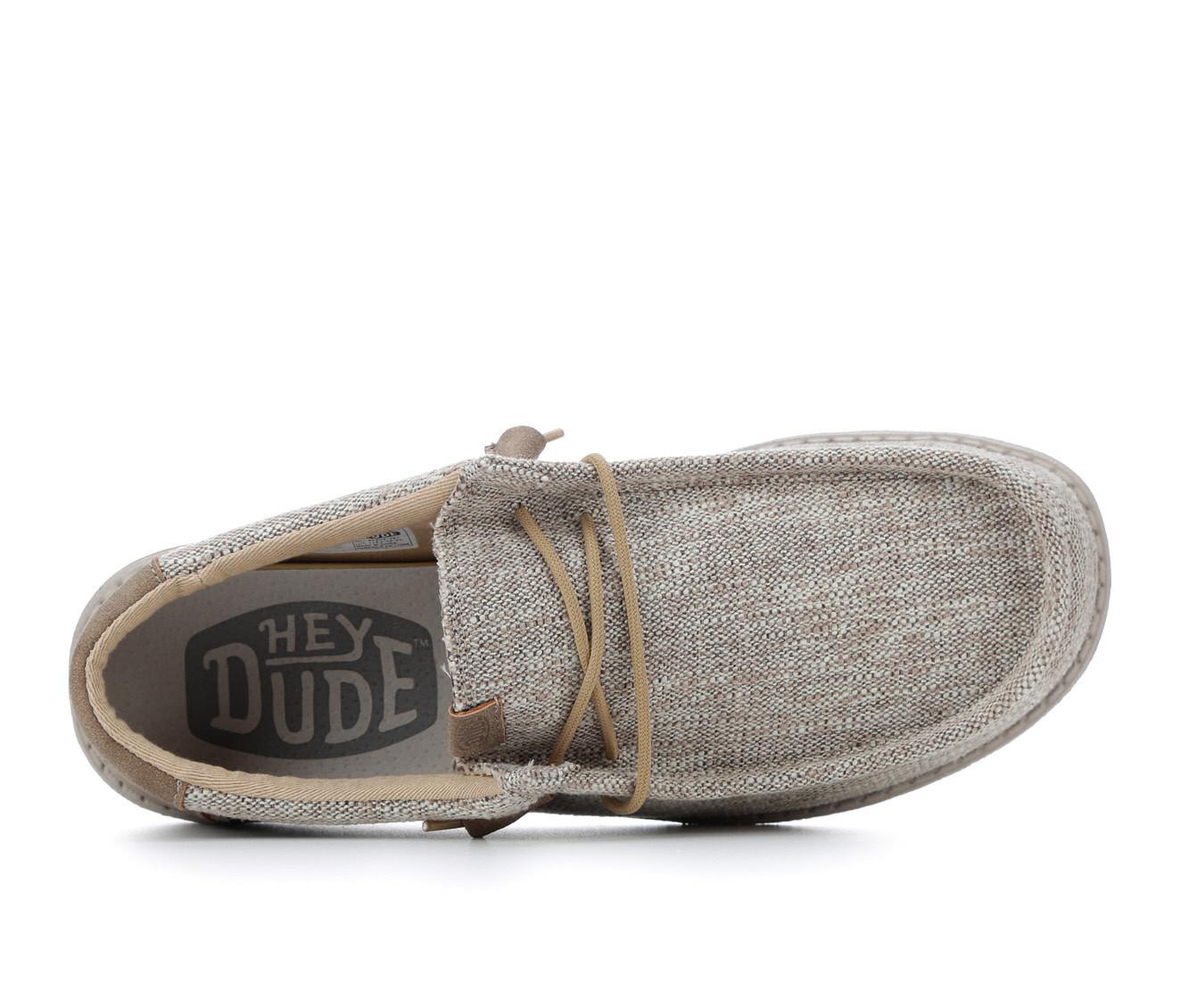 Mens Hey Dude Wally Sport Knit Moc Toe Slip On Tan