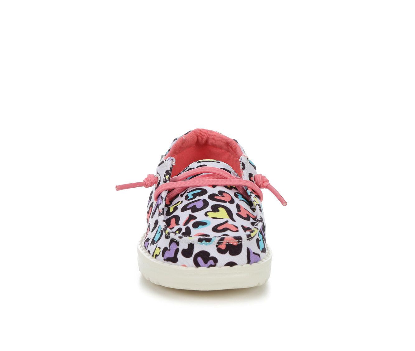 Hey Dude Girls Wendy Toddler Slip On Shoes- White Leopard