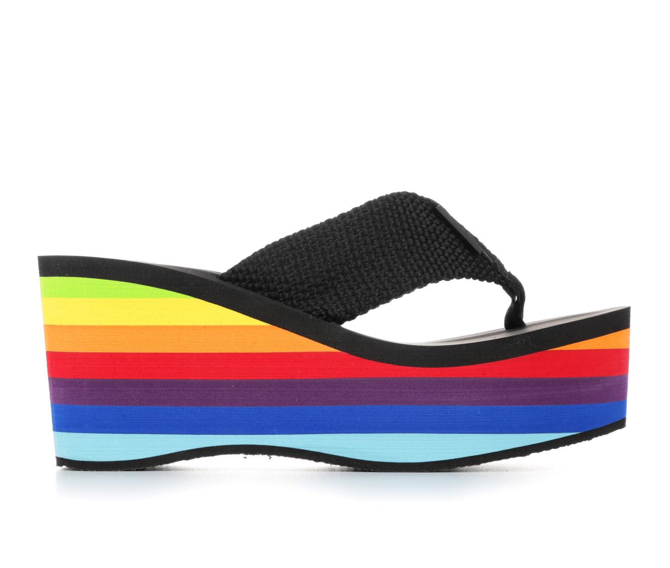 🌈Crush Rainbow Black Platform Flip Flop by Rocket Dog – Rocket Dog®