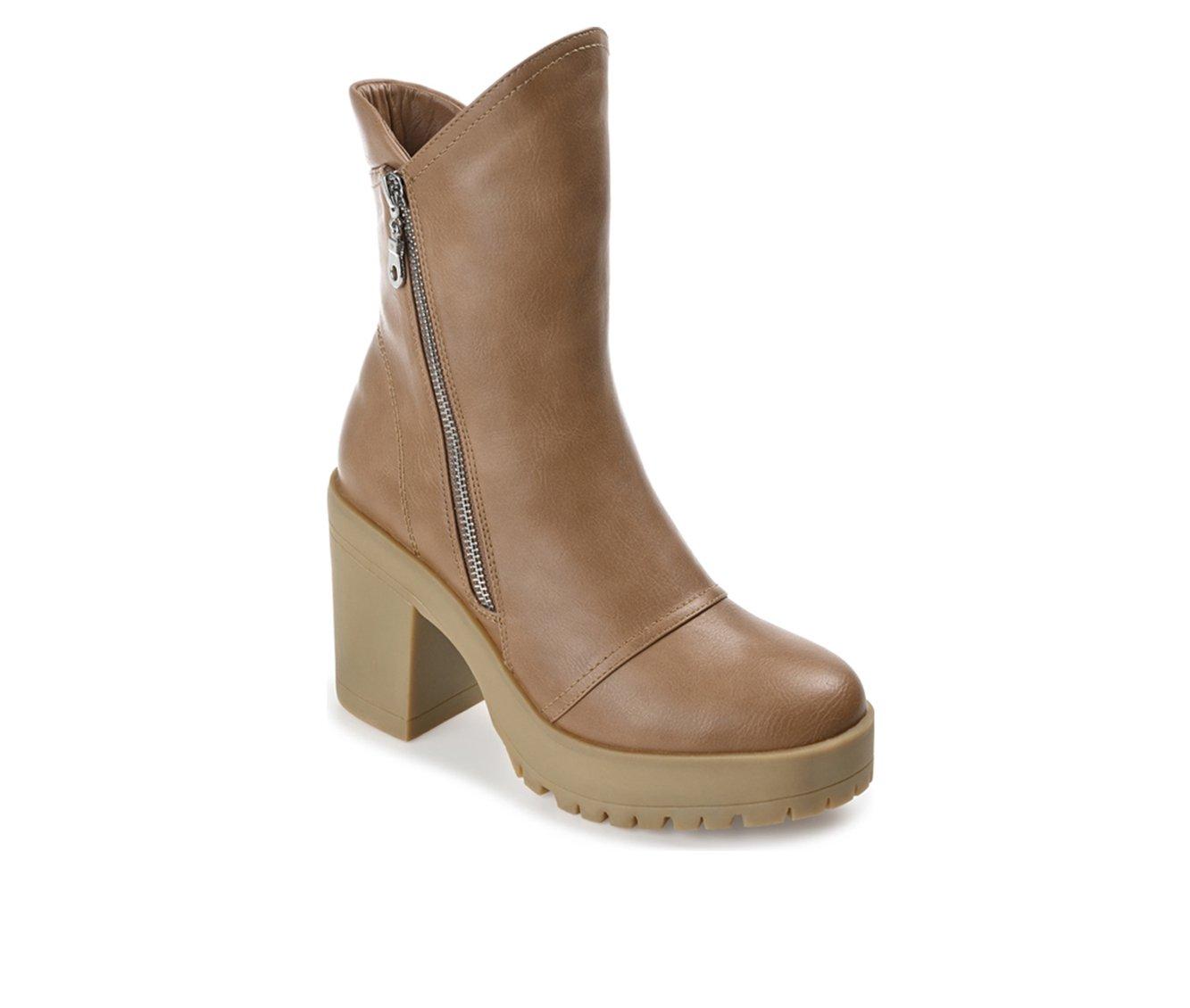Women's Journee Collection Jaquie Block Heel Platform Booties