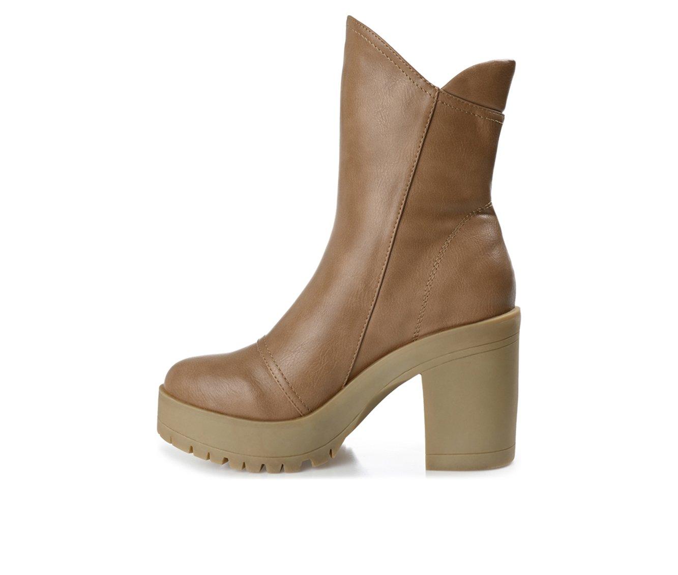 Women's Journee Collection Jaquie Block Heel Platform Booties